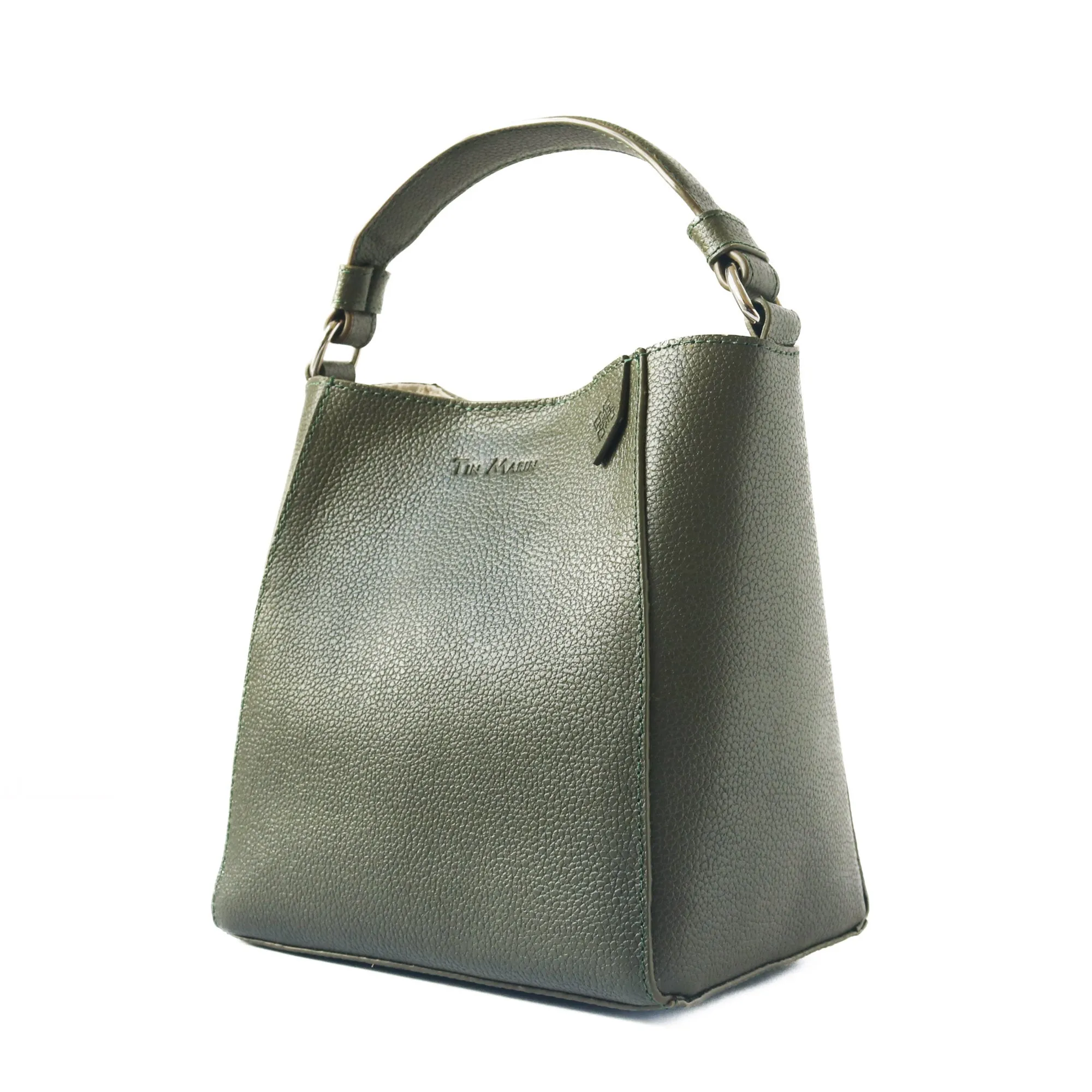 Yaya Leather Bucket Bag - Green