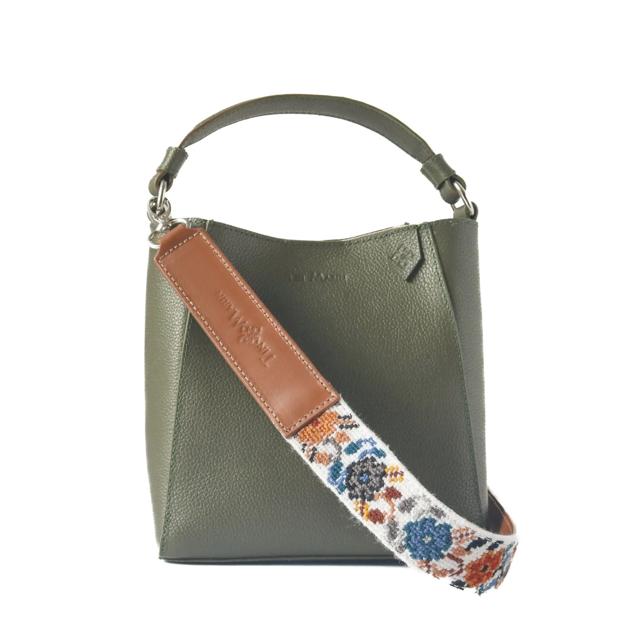 Yaya Leather Bucket Bag - Green