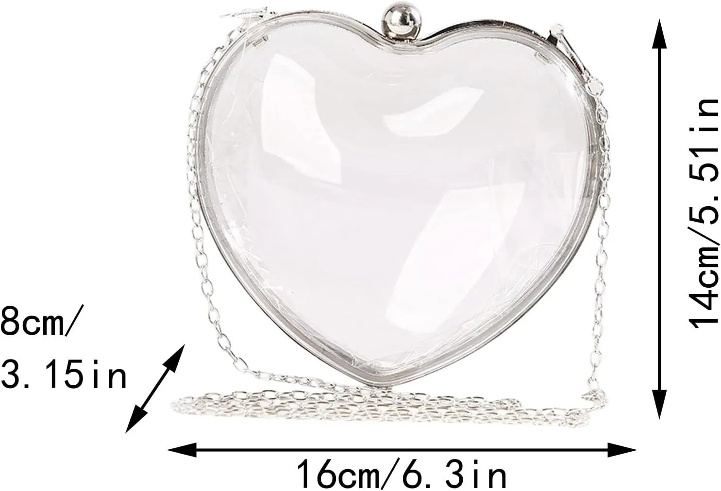 Zylione Fashion Transparent Love Bag Handheld Women Acrylic Bag Heart Handheld Dinner Bag Satchel Bags for School