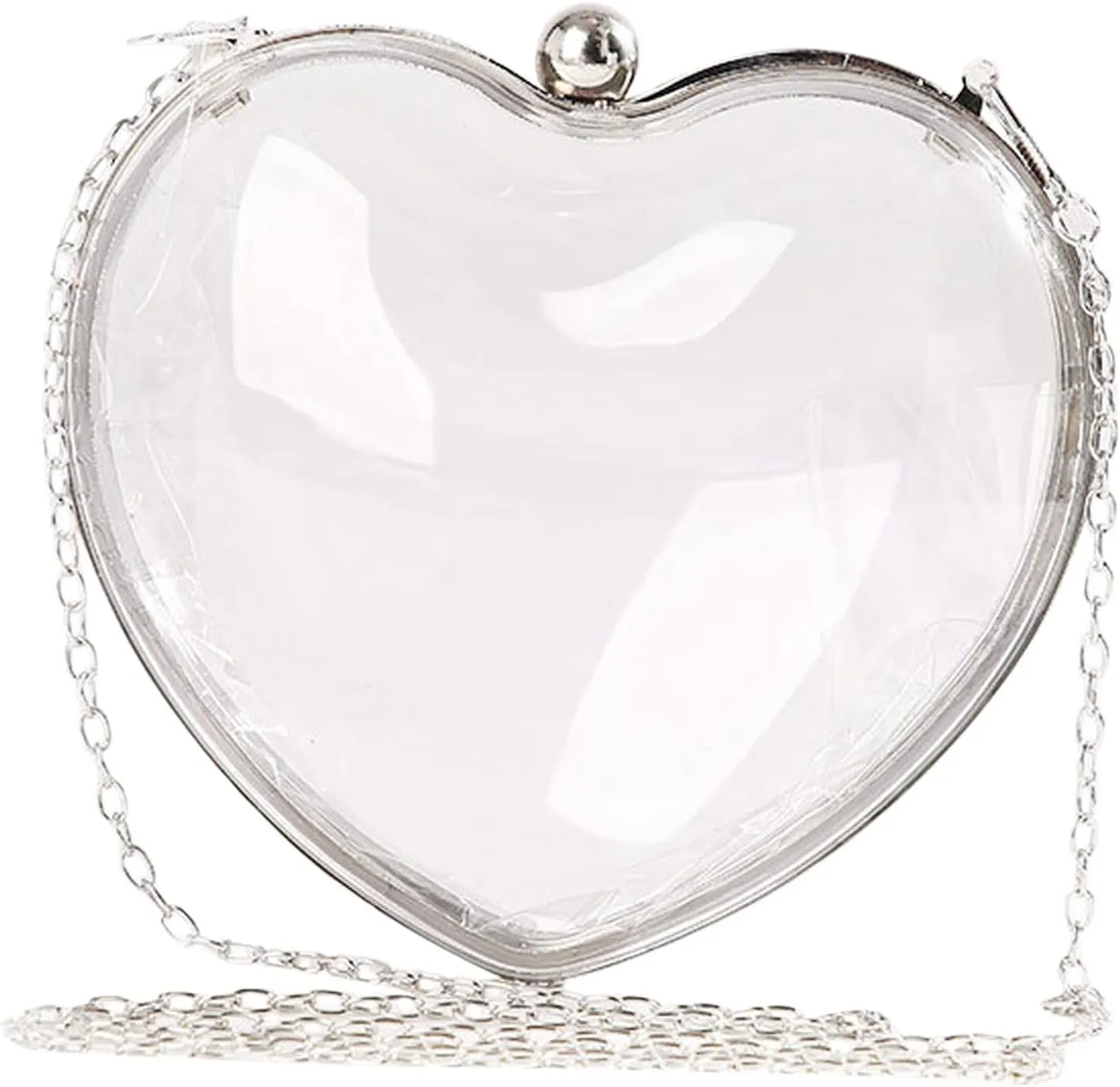 Zylione Fashion Transparent Love Bag Handheld Women Acrylic Bag Heart Handheld Dinner Bag Satchel Bags for School