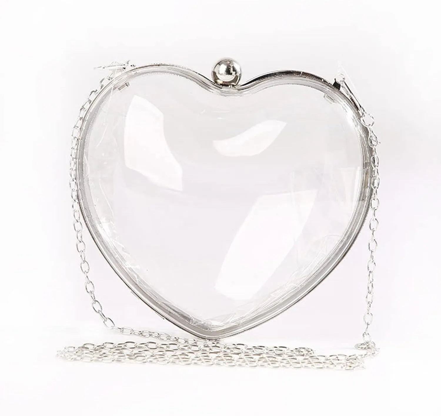 Zylione Fashion Transparent Love Bag Handheld Women Acrylic Bag Heart Handheld Dinner Bag Satchel Bags for School
